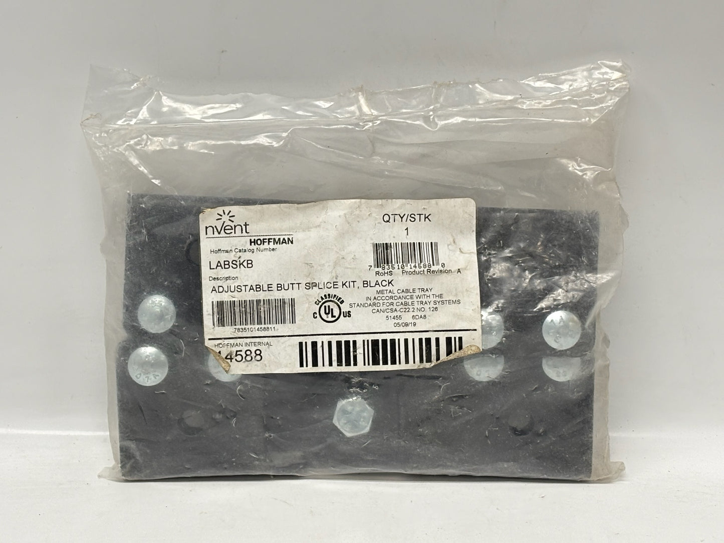 nVent HOFFMAN LABSKB Adjustable Butt‑Splice Kit, Black Steel