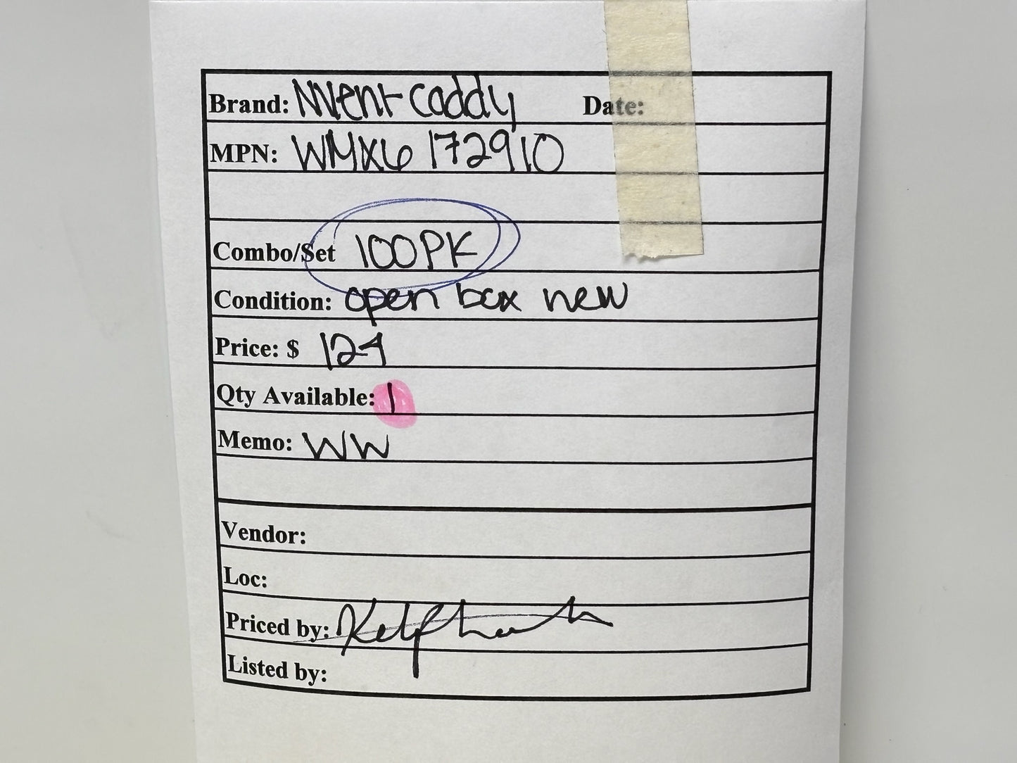 100PK nVent CADDY WMX6 Cable Hanger, 1-3/4" Dia, Steel, 75 lb Load