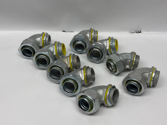 9 Pk Raco 3545 1-1/4″ 90° Liquidtight Connector for Flexible Conduit