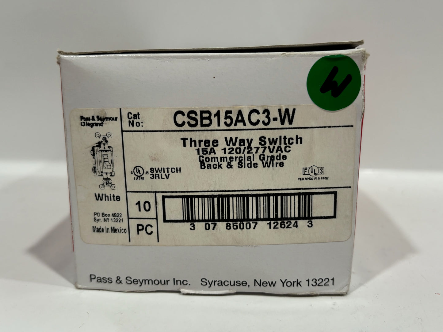 New 10 PC Legrand CSB15AC3-W Specification Grade Switch Hard Use, White