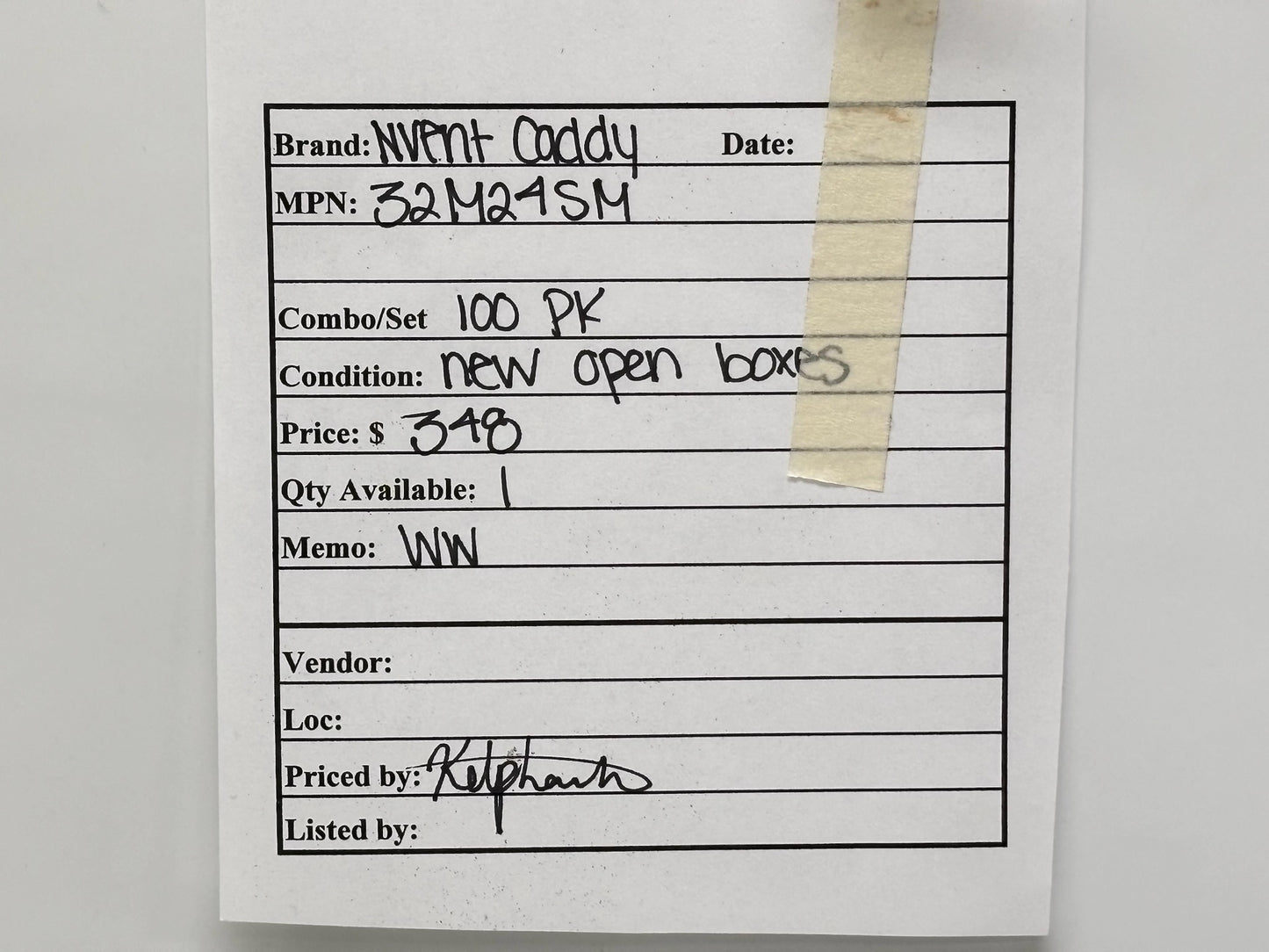 100PK nVent CADDY 32M24SM Side‑Mount Snap‑Close Flange Clip, 2″ Conduit