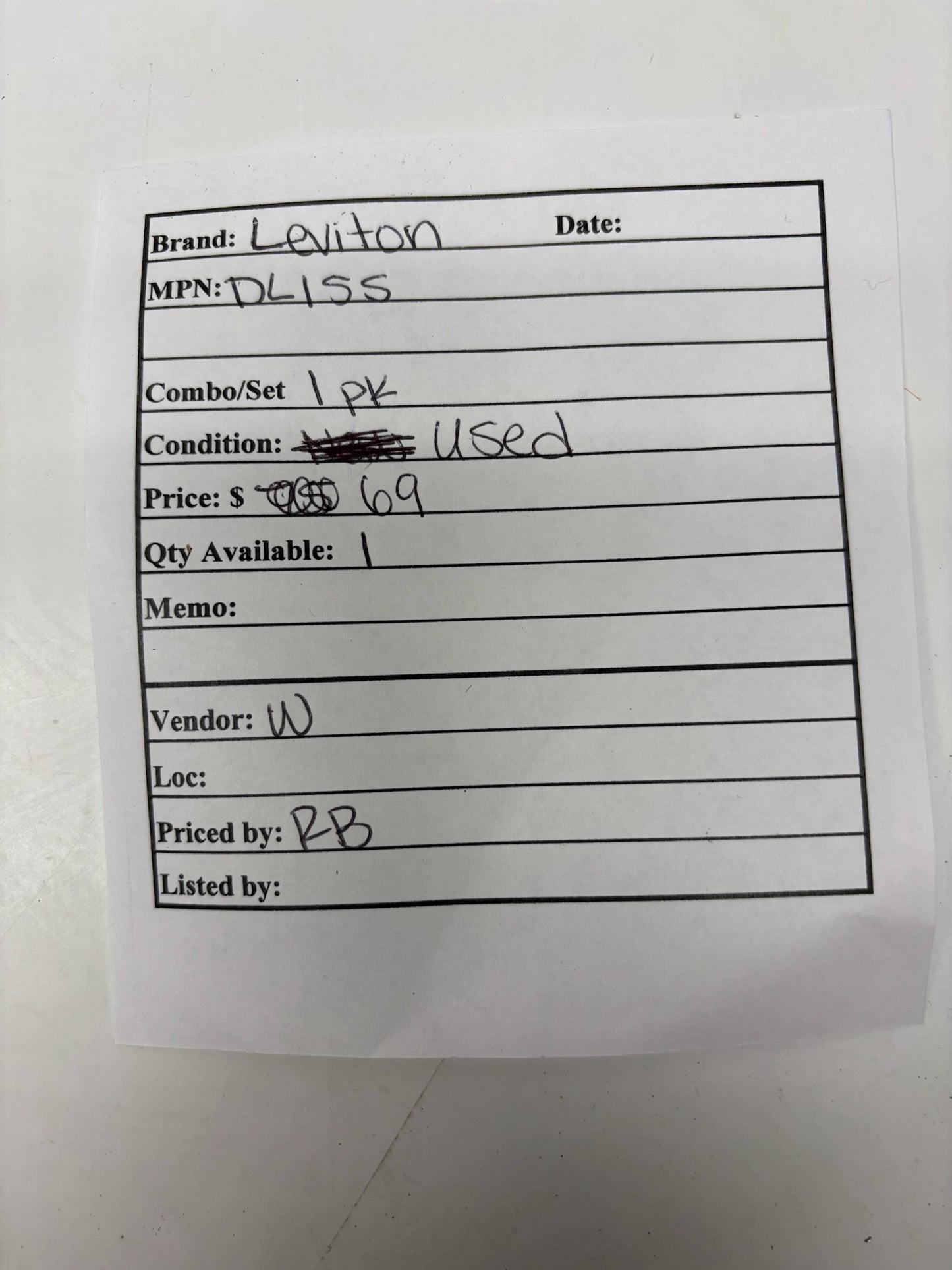 Used Leviton DL15S Lumina RF 15A Smart Wall Switch 120–277V