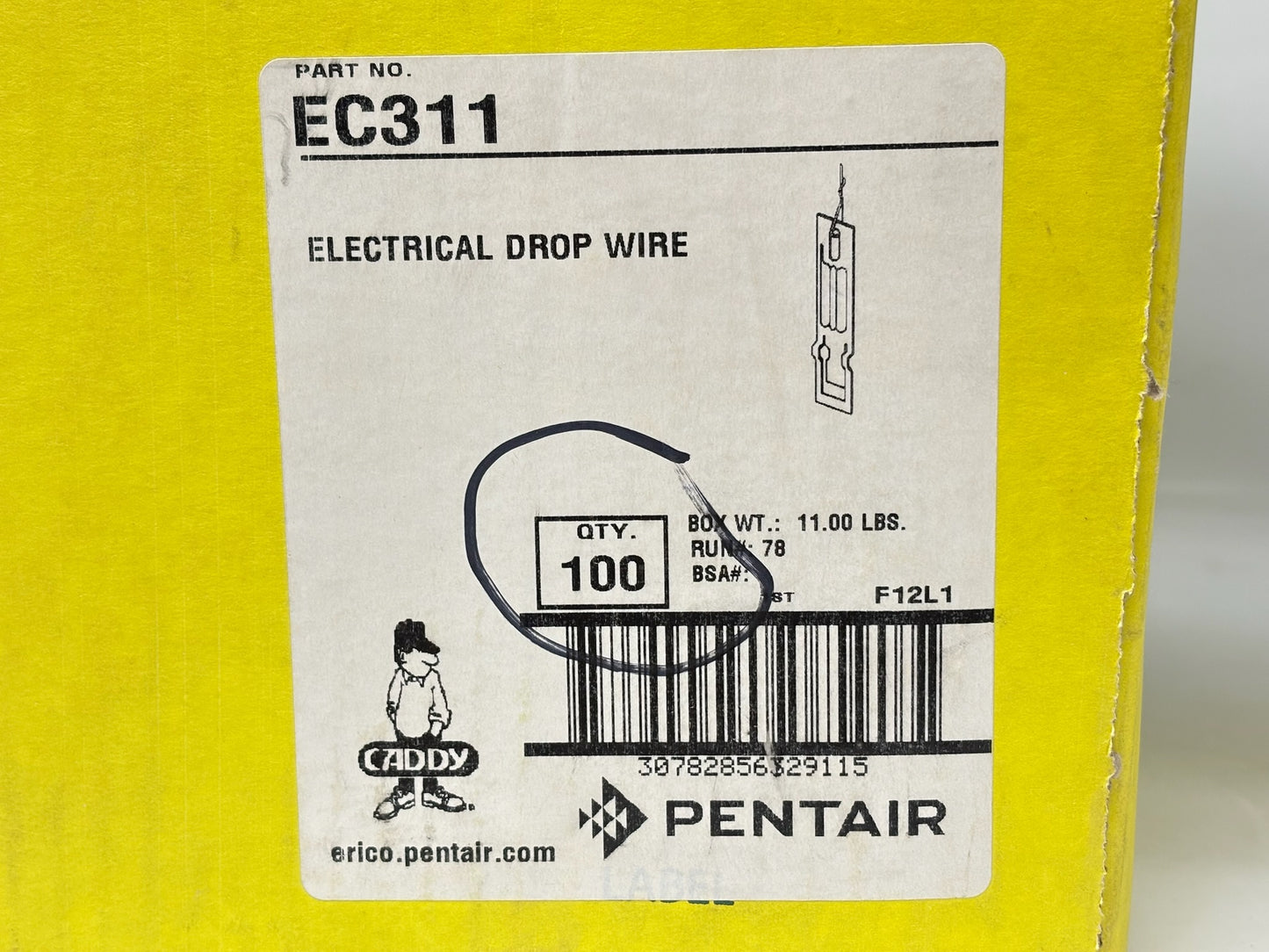 100PK nVent CADDY EC311 Electrical Drop Wire/Rod Securing Clip (#13‑8 AWG, Steel)