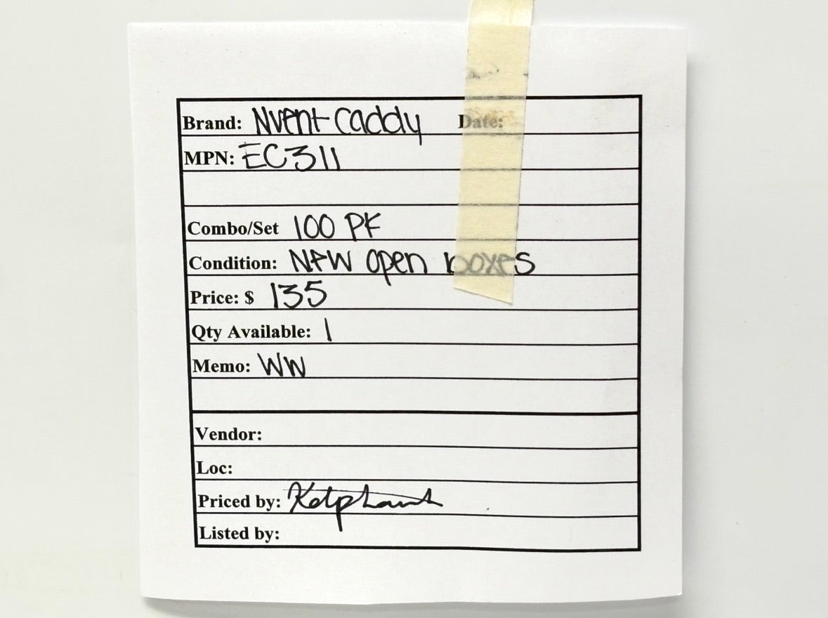 100PK nVent CADDY EC311 Electrical Drop Wire/Rod Securing Clip (#13‑8 AWG, Steel)