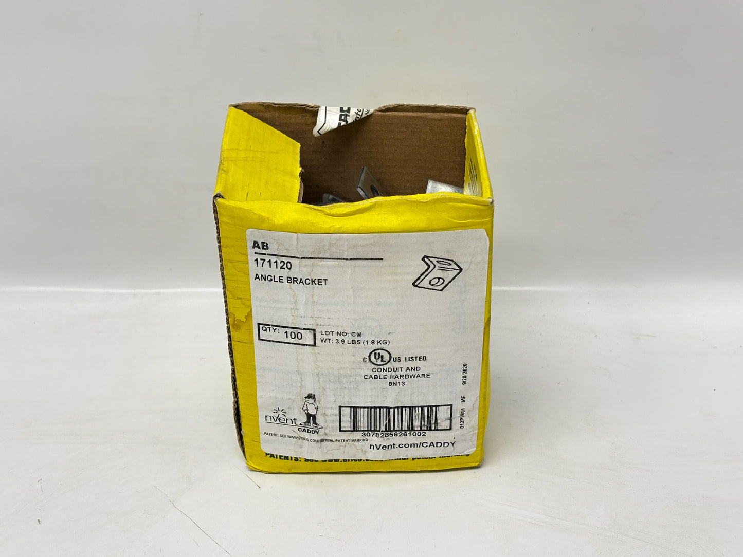 90PK nVent CADDY AB Angle Bracket, Steel, 1" x 1", Pre-Galvanized