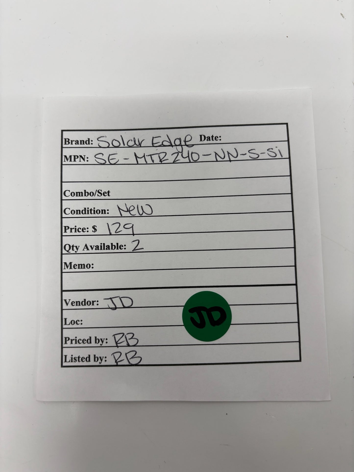 SolarEdge SE-MTR240-NN-S-S1 Single-Phase 240V Energy Meter