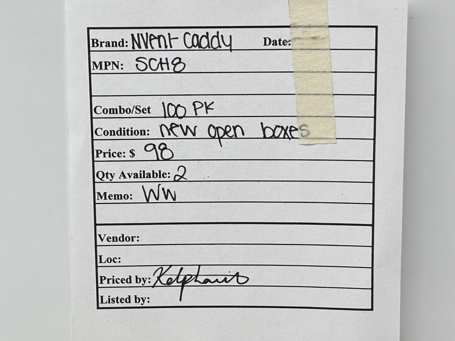 100PK nVent CADDY SCH8 One‑Piece Strut Clamp, ½″ EMT, Steel