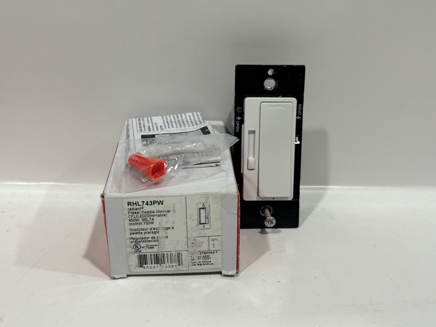 New 4 Pk Legrand RHL743PW  Single Pole/3-Way LED/CFL Radiant Dimmer, White