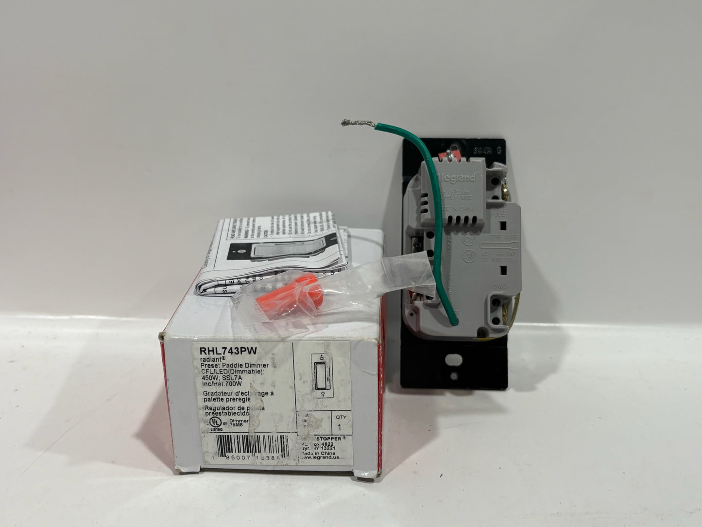New 4 Pk Legrand RHL743PW  Single Pole/3-Way LED/CFL Radiant Dimmer, White