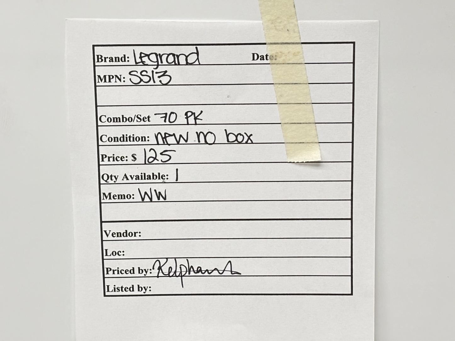 70PK Legrand Pass & Seymour SS13 Blank Wall Plate, 1‑Gang, Stainless Steel