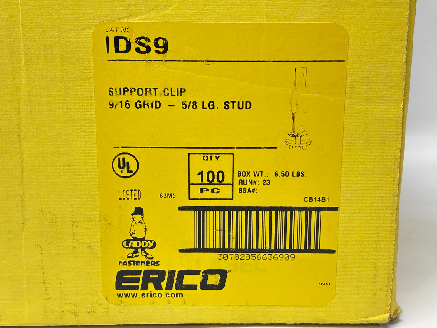 85PK nVent CADDY IDS9 Independent Support Clip, 9/16″ T‑Grid, 65 lb Capacity