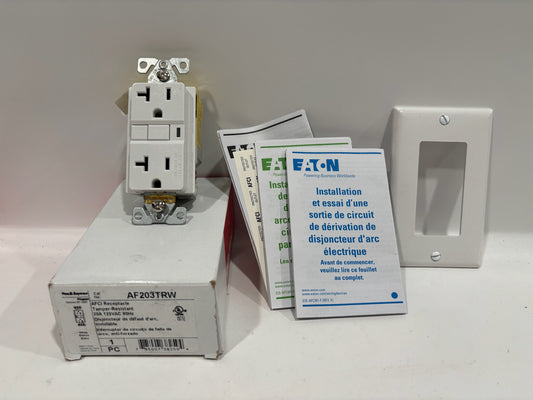 New 4PC Legrand/Eaton AF203TRW 20A Tamper-Resist AFCI Outlet, White
