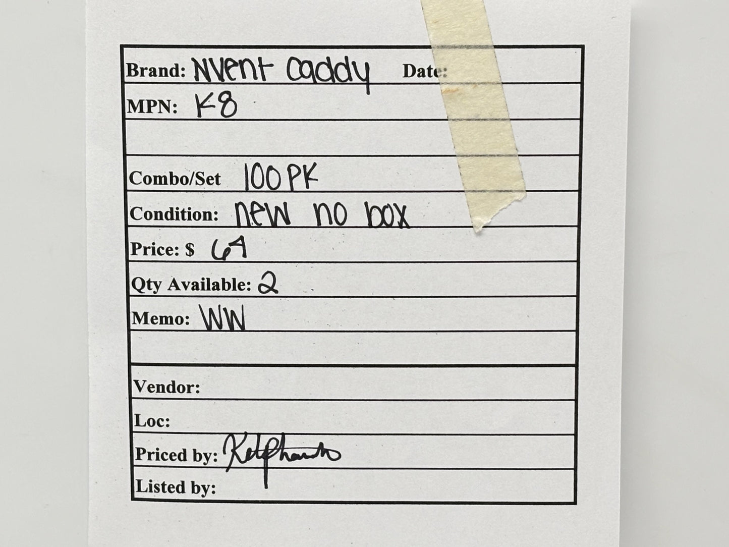 100PK nVent CADDY K8 Cable/Conduit Clip, ½″ EMT/Rigid, Spring Steel