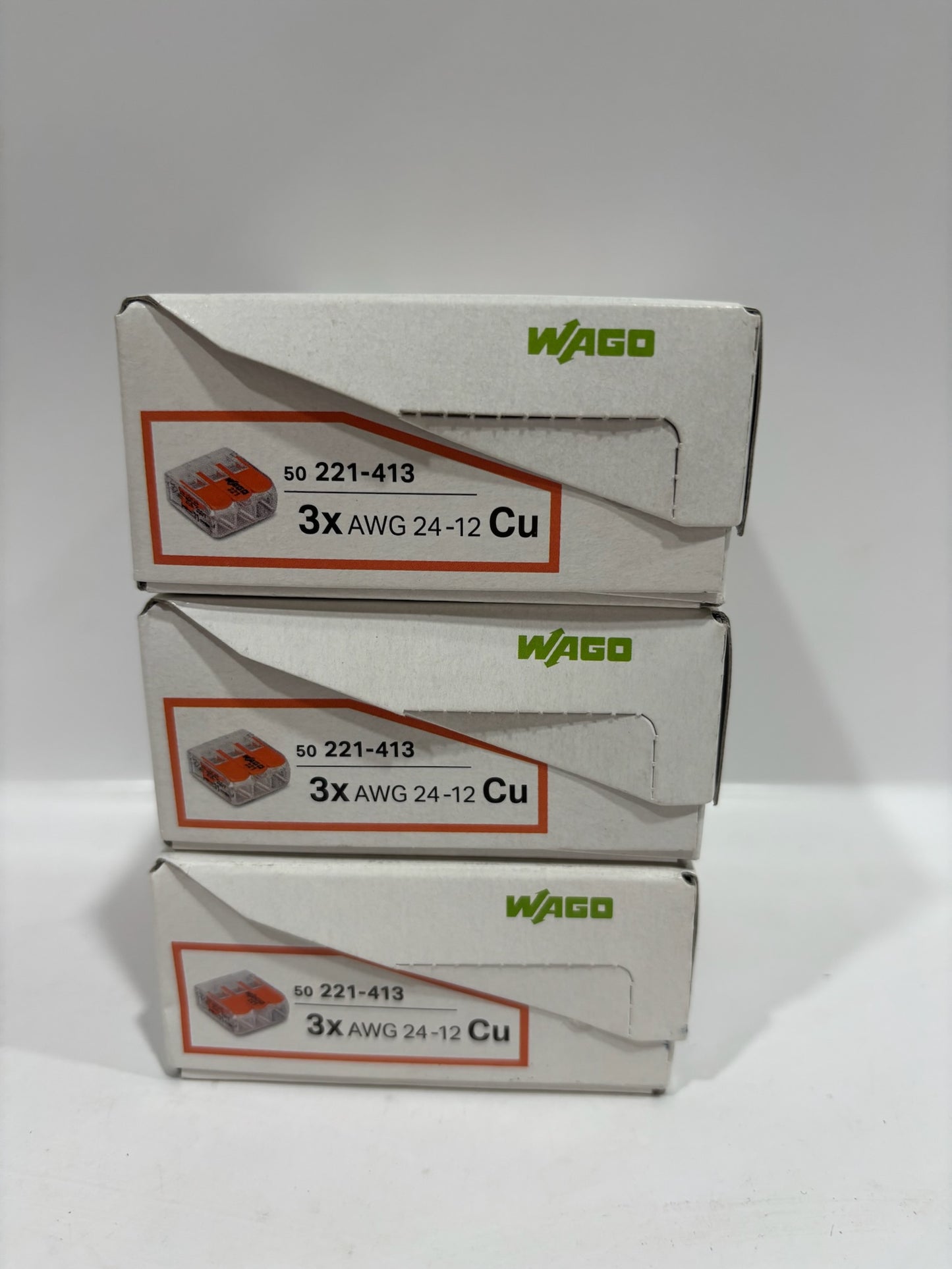 New 150PC Wago 221-413 3-Wire Lever Nuts - Splicing Connectors
