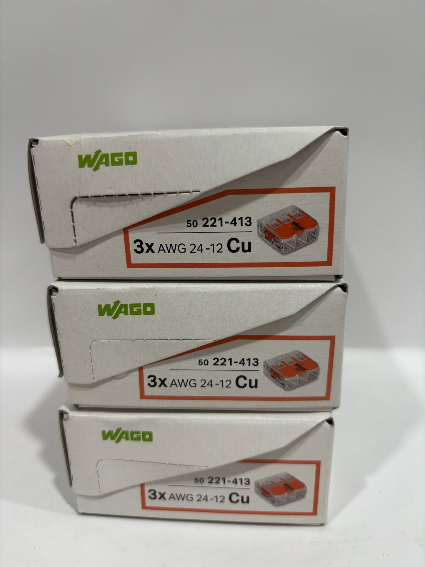 New 150PC Wago 221-413 3-Wire Lever Nuts - Splicing Connectors