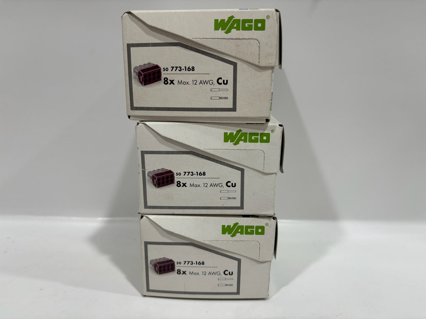 New 150PC Wago 773-168 Wall Nuts Push Wire Connector, 8 Conductor - Gray