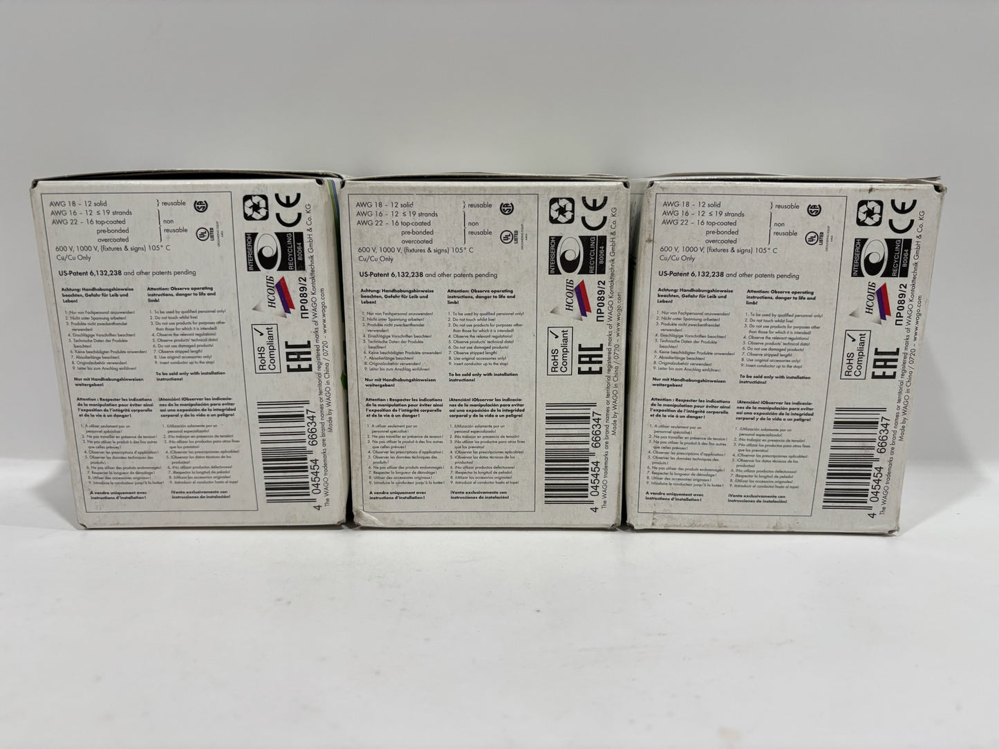 New 150PC Wago 773-168 Wall Nuts Push Wire Connector, 8 Conductor - Gray