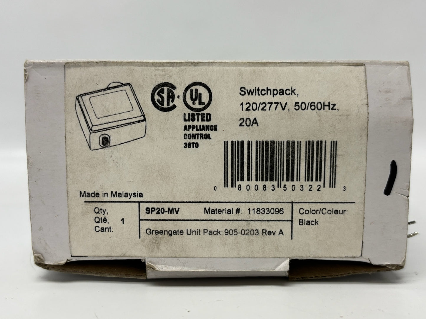 2 Pk Greengate SP20-MV 20A 120/277V Heavy-Duty Lighting Control Switchpack