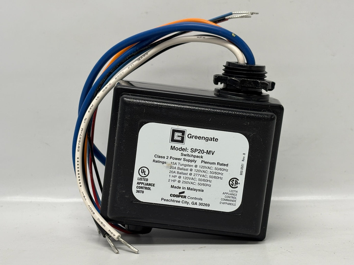 2 Pk Greengate SP20-MV 20A 120/277V Heavy-Duty Lighting Control Switchpack