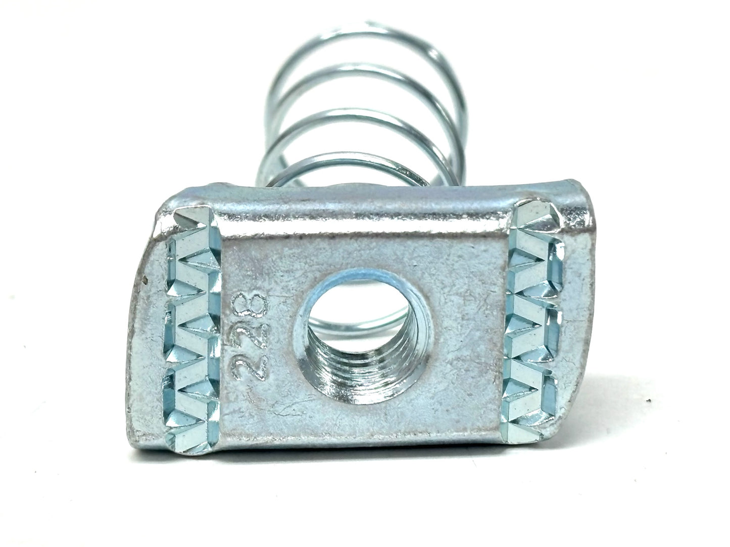 100PK Eaton B‑Line N228ZN Spring Nut, 3/8″‑16 Thread, Zinc‑Plated Steel