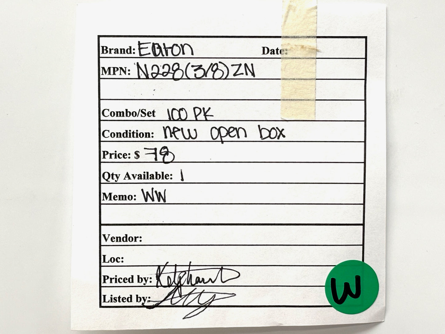 100PK Eaton B‑Line N228ZN Spring Nut, 3/8″‑16 Thread, Zinc‑Plated Steel