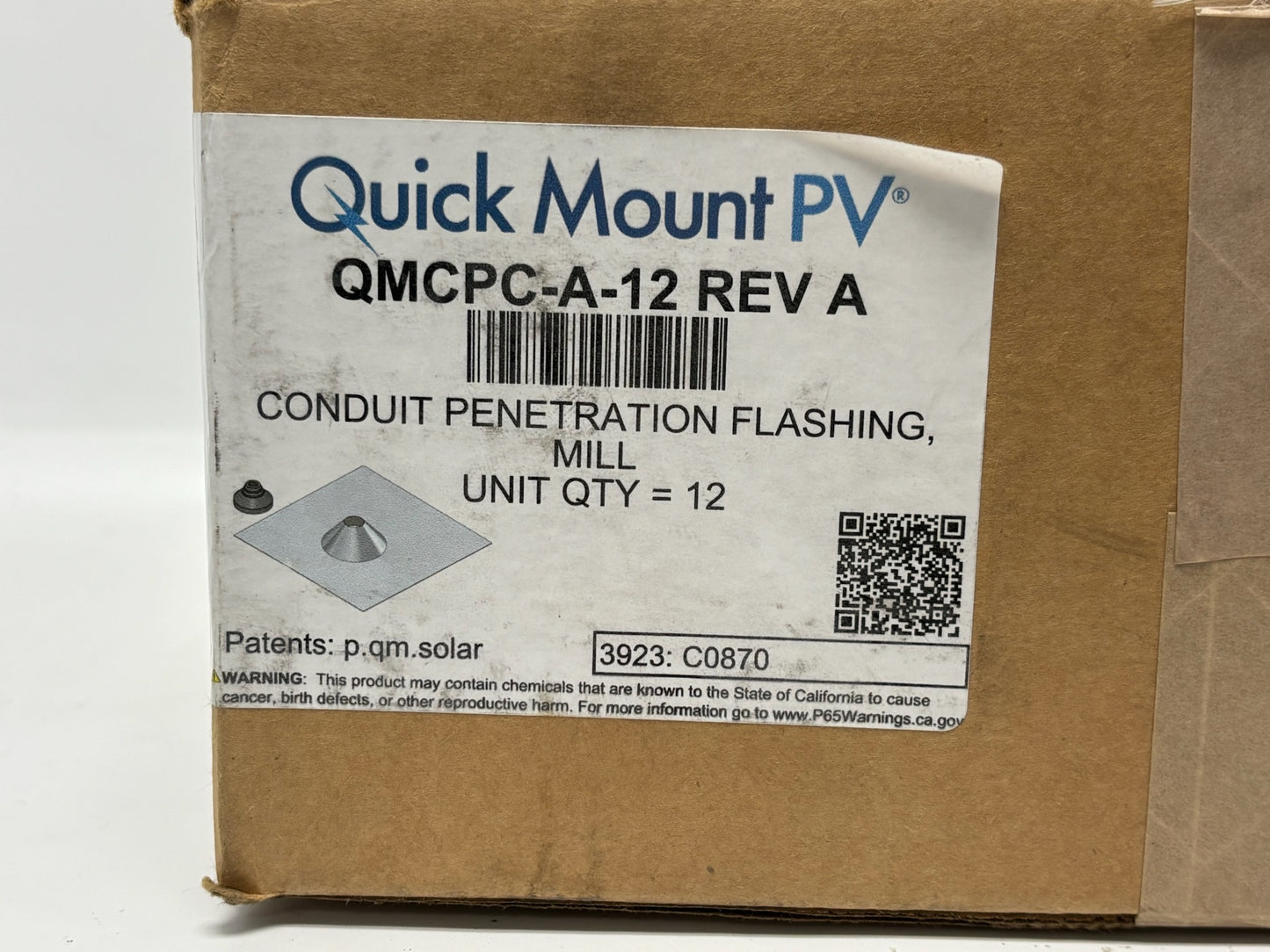 17 Pk QuickMountPV QMCPC-A-12 REV A Roof Flashing Kit for Solar Panels