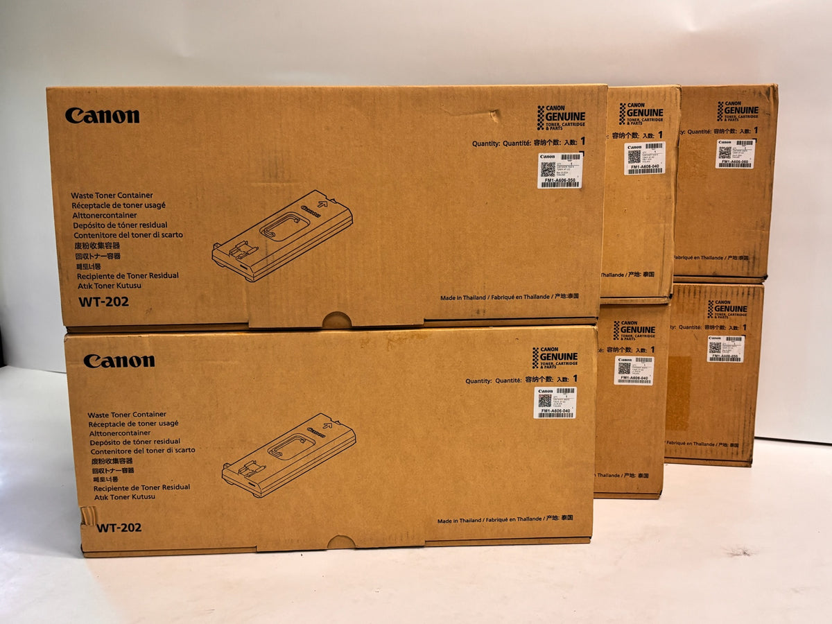6 Genuine Canon iRA C3325,C3330,C5550,C5560 Waste Toner Containers WT-202, WT202