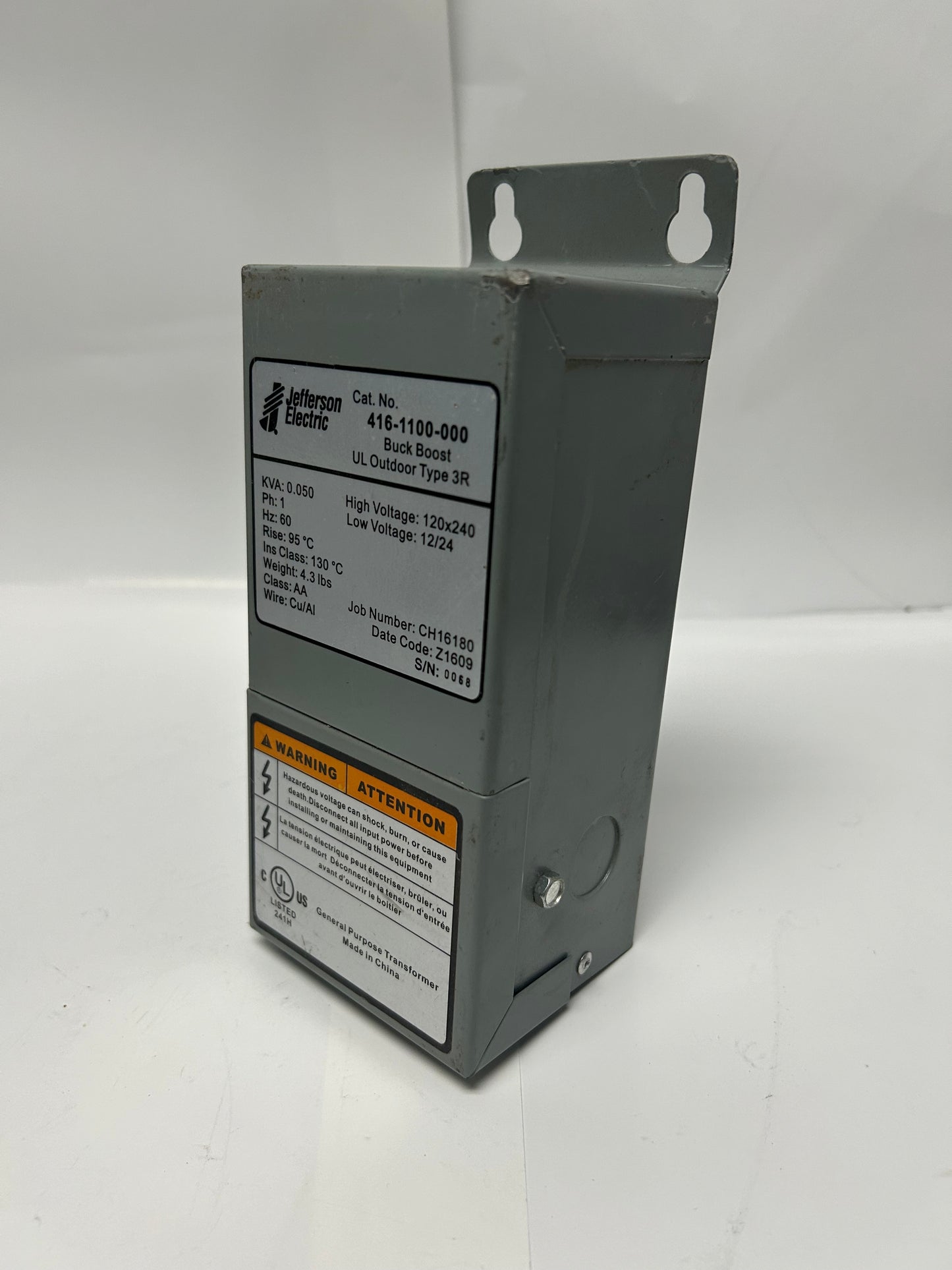 Jefferson Electric 416-1100-000 Transformer Buck-Boost Series 50VA, 1Ph NEMA 3R