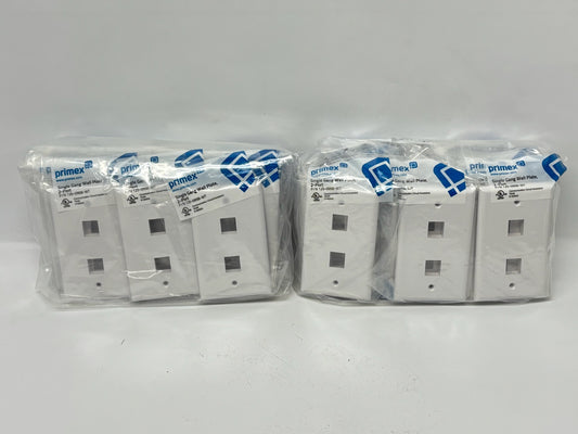 40PK Primex 125‑0958‑WT Single‑Gang 2‑Port Wall Plate, Classic White