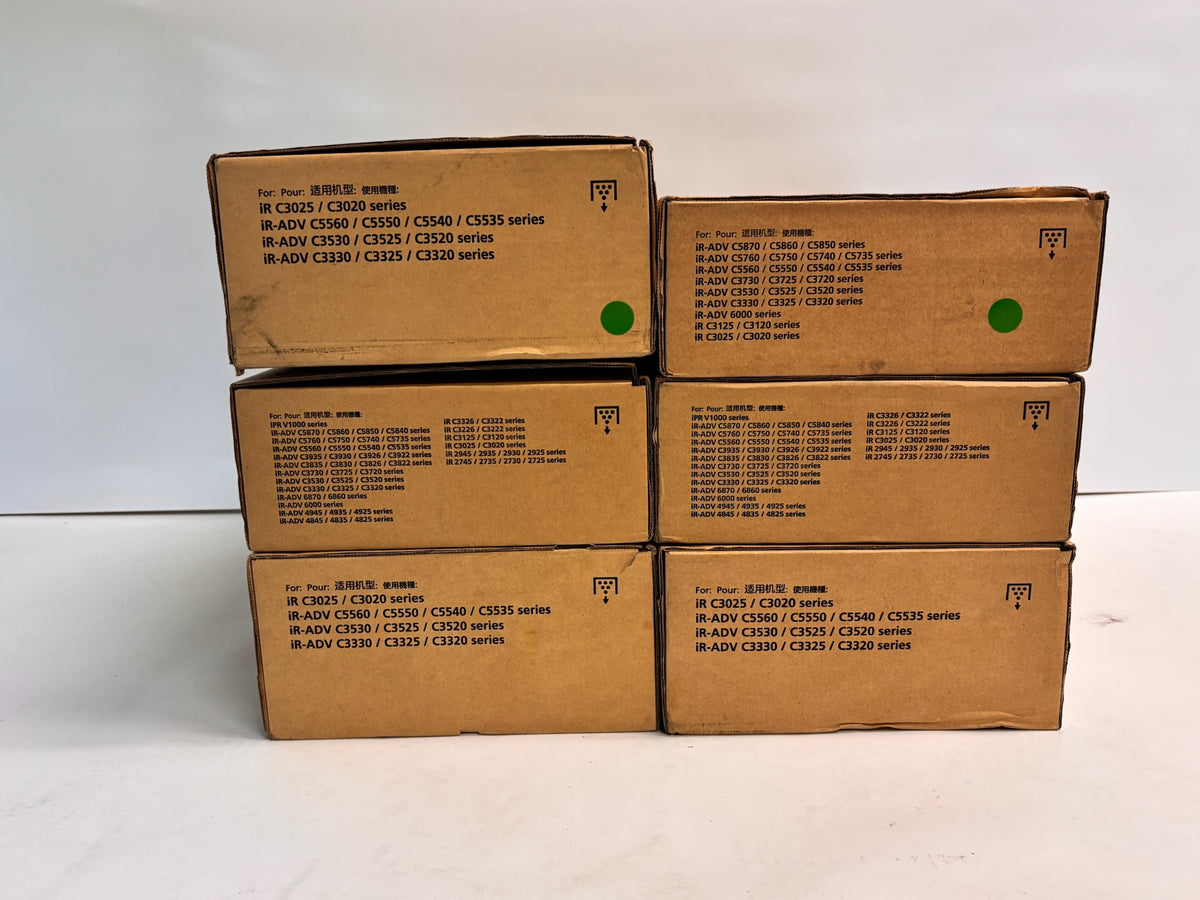 6 Genuine Canon iRA C3325,C3330,C5550,C5560 Waste Toner Containers WT-202, WT202