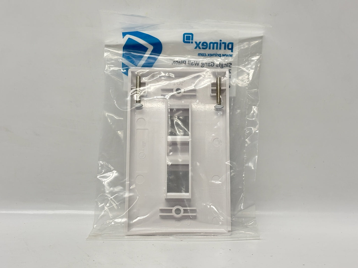 40PK Primex 125‑0958‑WT Single‑Gang 2‑Port Wall Plate, Classic White