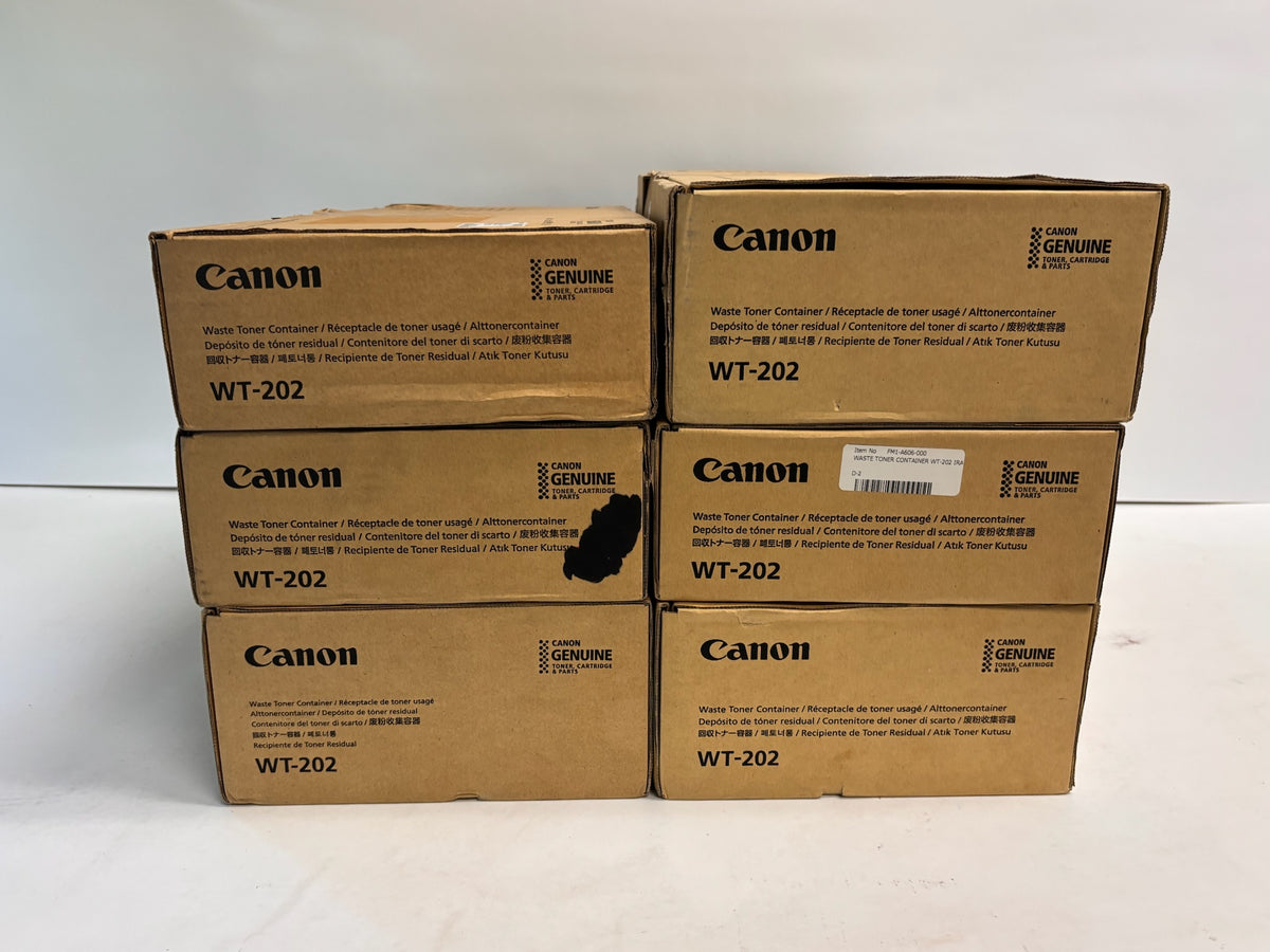 6 Genuine Canon iRA C3325,C3330,C5550,C5560 Waste Toner Containers WT-202, WT202