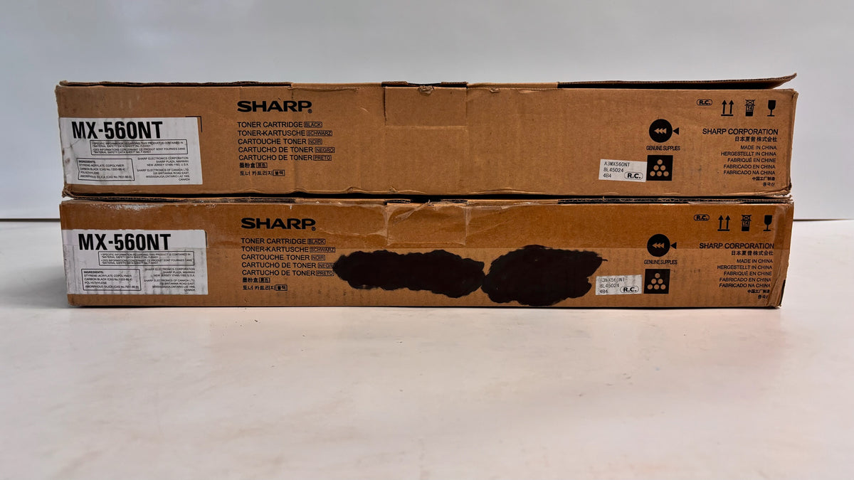 2 Genuine Sharp MX-M2630, MX-M3070 Black High Yield Toners MX-560NT (Bad Box)