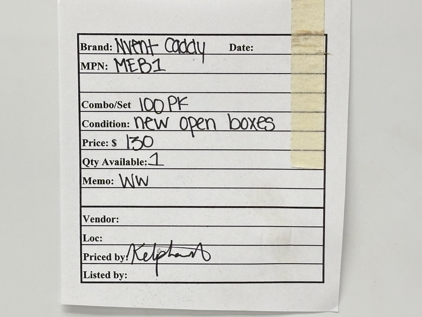 100PK nVent CADDY MEB1 Mounting Bracket for 4″/4‑11/16″ Electrical Boxes, Steel