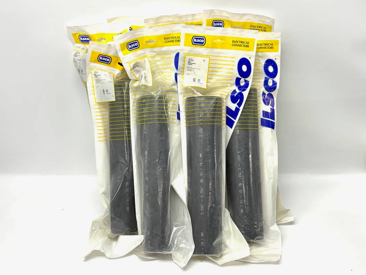 8PK ILSCO 21712‑B Heavy‑Wall Heat‑Shrink Tube, 500‑1000 kcmil, 12″ Bag