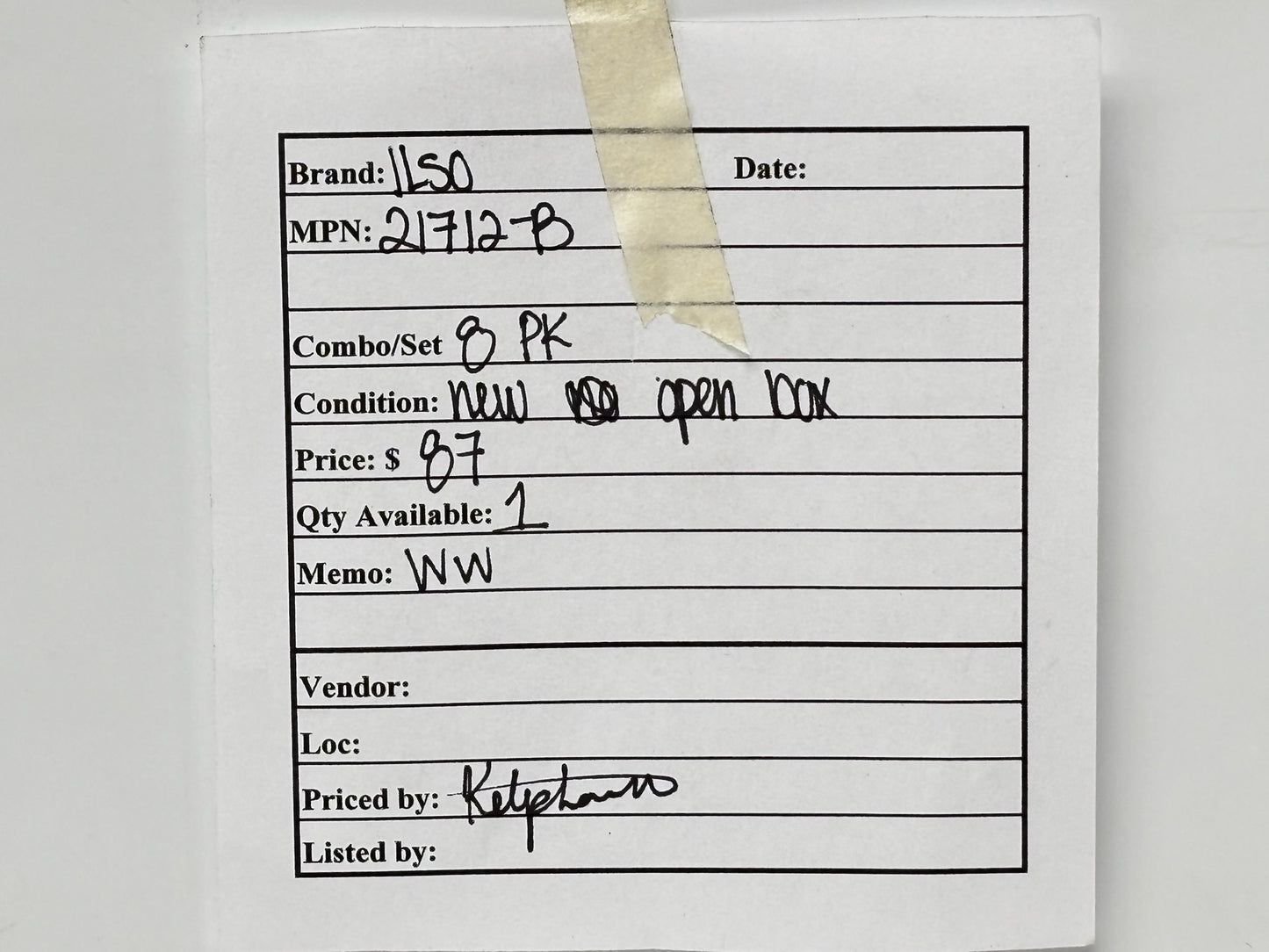 8PK ILSCO 21712‑B Heavy‑Wall Heat‑Shrink Tube, 500‑1000 kcmil, 12″ Bag