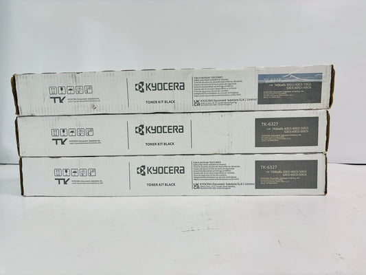 3 Genuine Kyocera TASKalfa 4002i, 5002i, 6002i Black Toner TK-6327