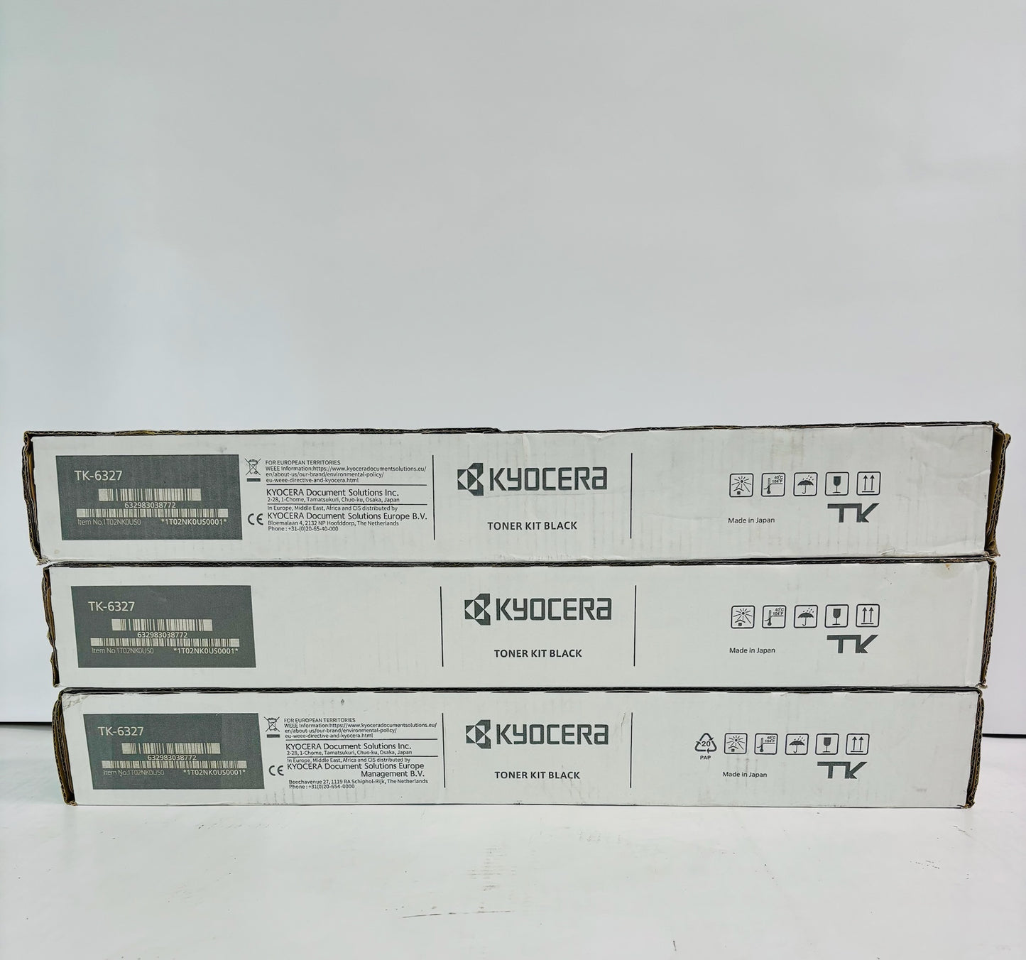 3 Genuine Kyocera TASKalfa 4002i, 5002i, 6002i Black Toner TK-6327