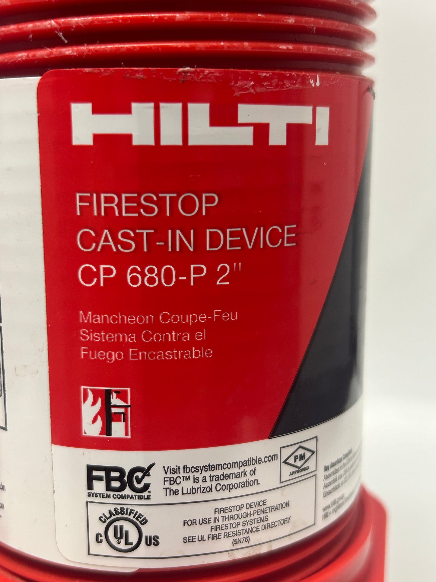 Lot of (2) HILTI CP 680-P 2" Cast-In Firestop Device with Extension Tube 14in Tall