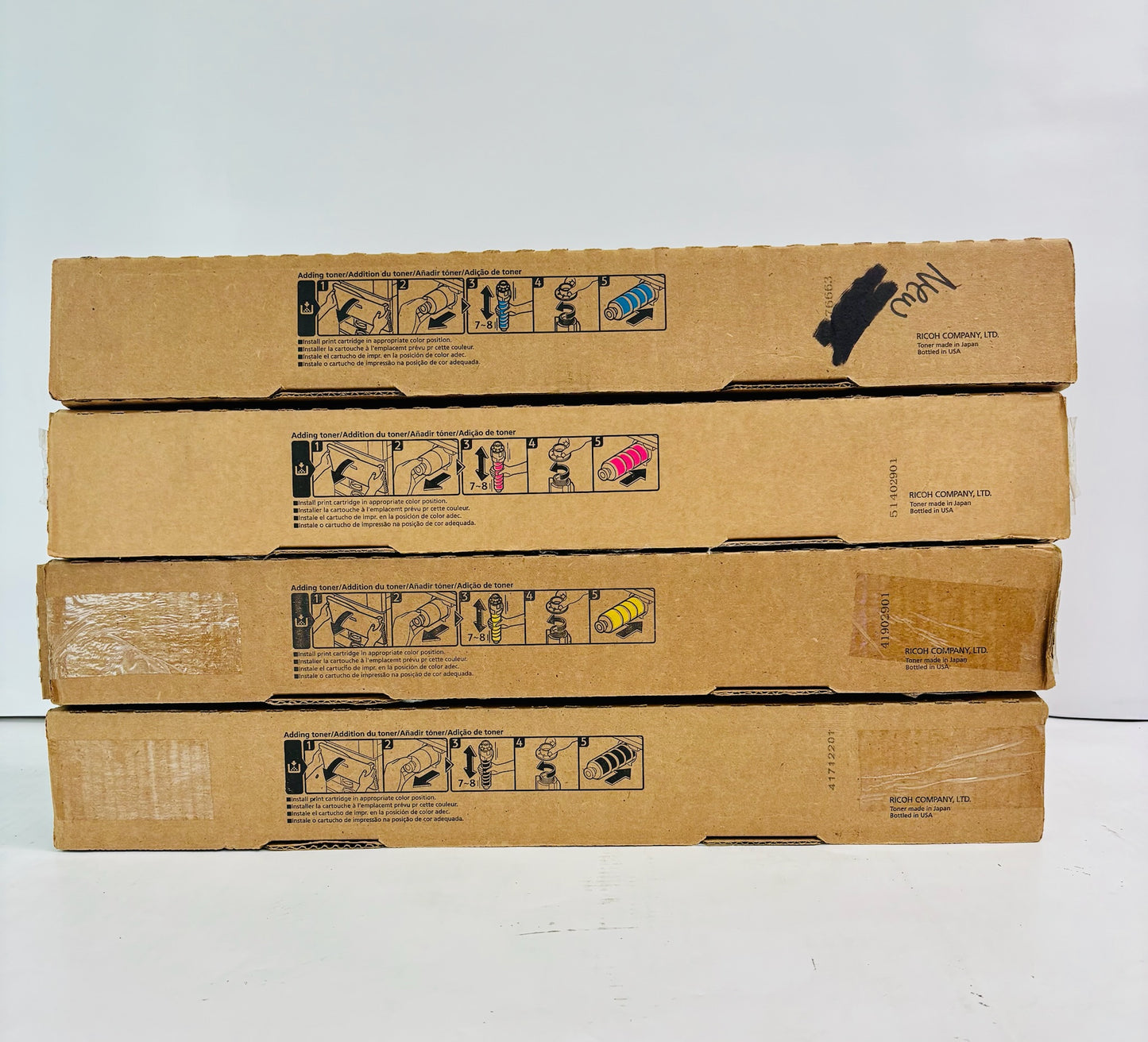 4 OEM Ricoh MPC3503, C3003 Cyan, Magenta, Yellow & Black Toner 841813,14,15,16