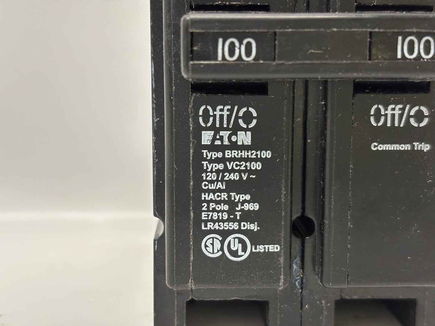 4 Pk Eaton BRHH2100 100A Two-Pole Type BR High-Interrupting Breaker (No Box)