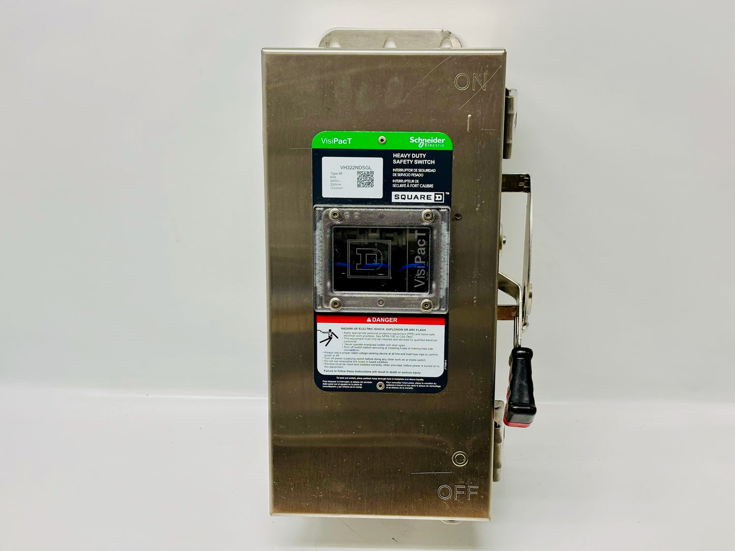 Square D VH322NDSGL 60A 3P Fusible Disconnect Switch Stainless Steel