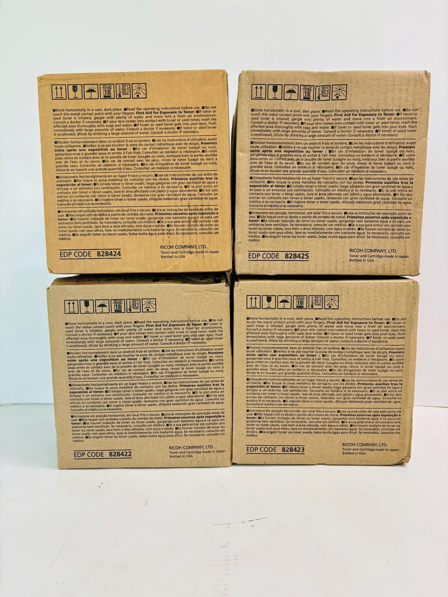 4 OEM Ricoh Pro C5200S, C5210s Cyan, Mag, Yellow & Black Toner 828422,23,24,25