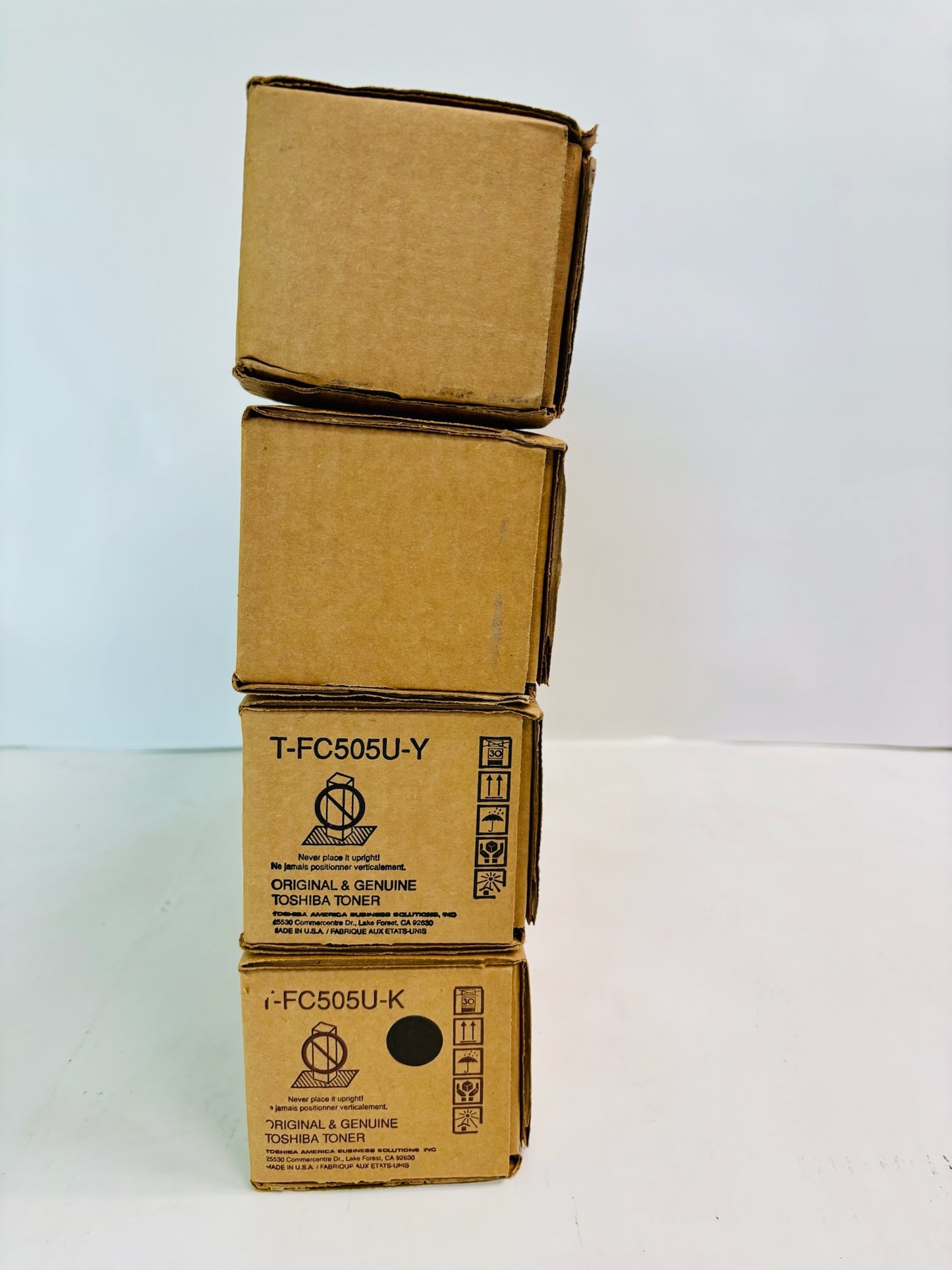 4 OEM Toshiba e-STUDIO 2505AC,3005AC Magenta, Yellow & Black Toner T-FC505U-MMYK