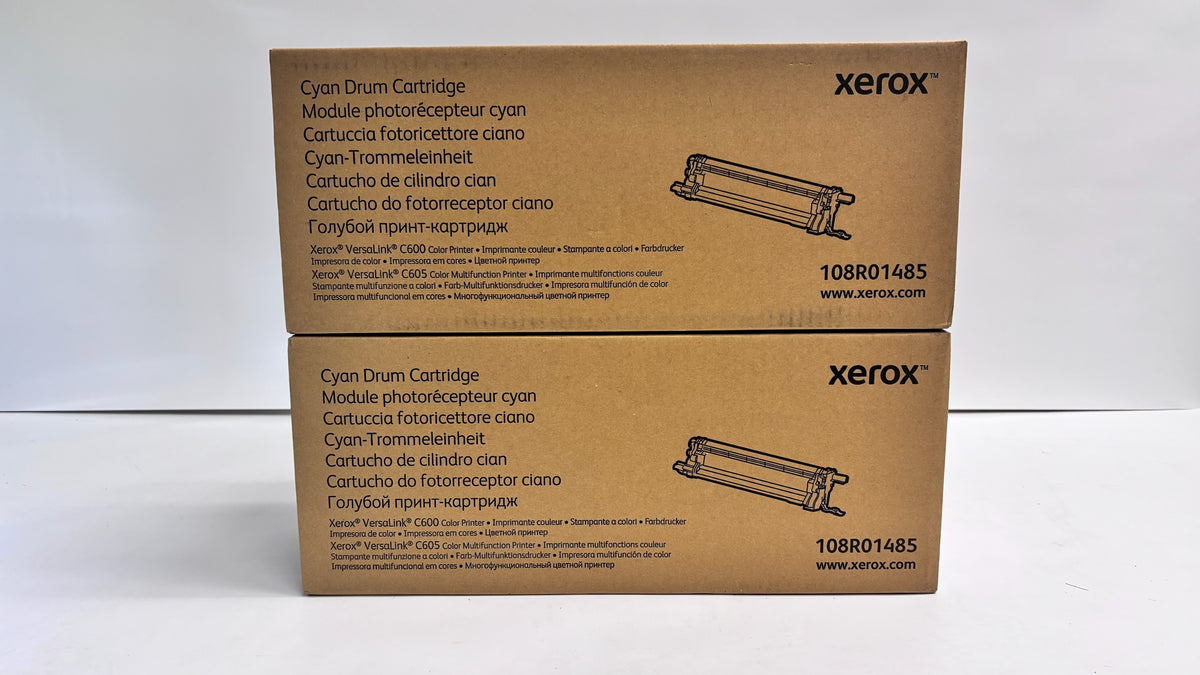 2 Genuine Xerox VersaLink C600, C605 Cyan Drums 108R01485