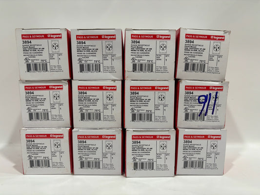 New 12 PC Legrand 3894 Flush Mount Range Receptacle 50A - 125V