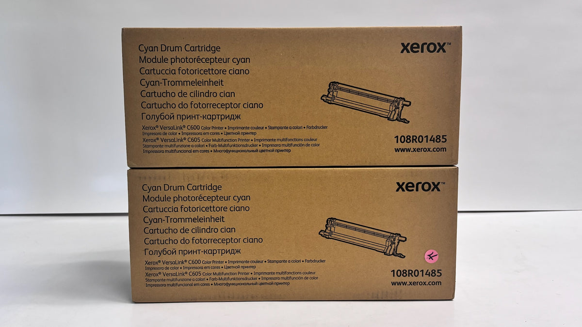 2 Genuine Xerox VersaLink C600, C605 Cyan Drums 108R01485