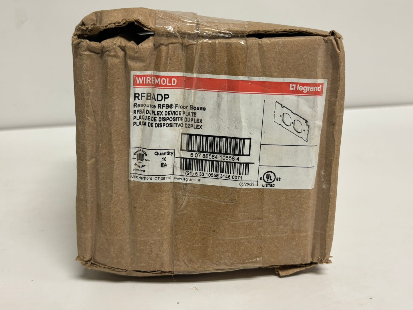 10 PK Legrand RFBADP Duplex Device Plate for RFBA Floor Boxes, Gray Steel Finish