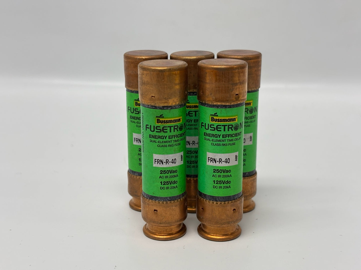 5 Pk Eaton Bussmann Fusetron FRN-R-40 Dual-Element 40A Time-Delay RK5 Fuse