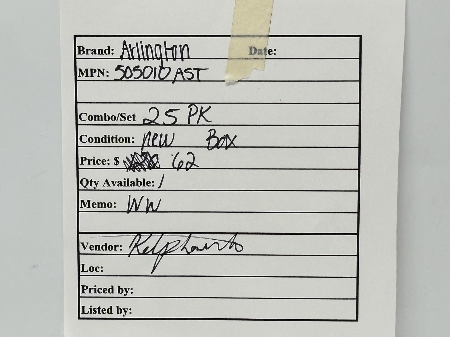 25PK Arlington 505010AST Duplex Cable Connector – ½″ Trade, ¾″ Knockout